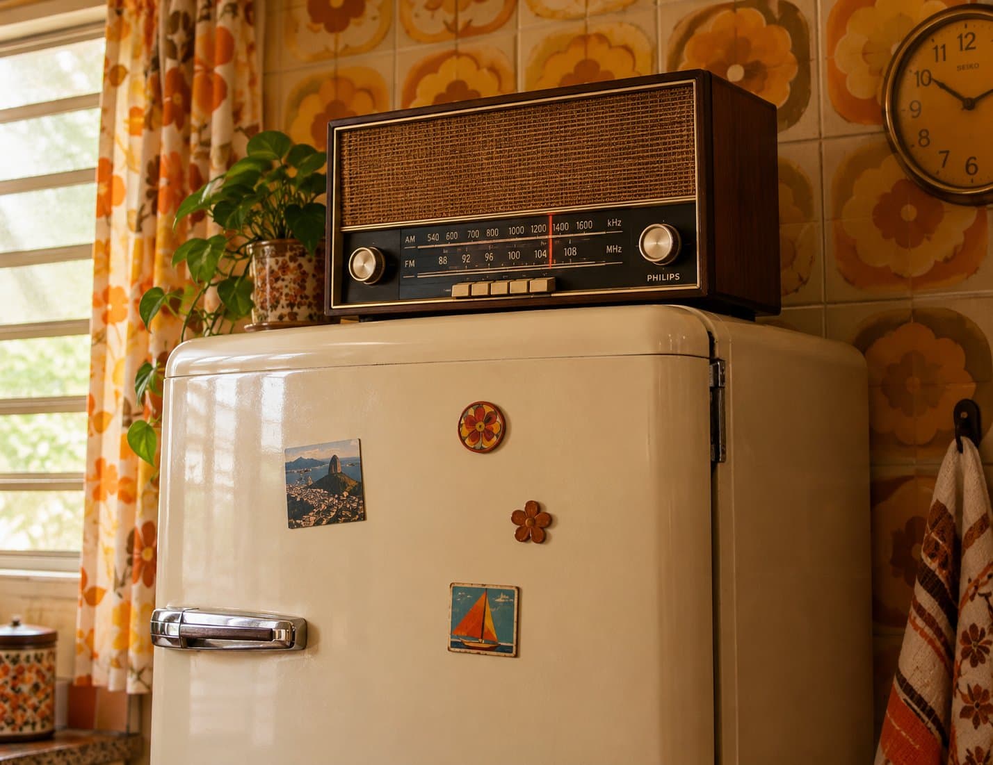 Radio na geladeira